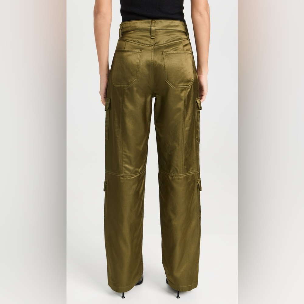 Rag & Bone Cailyn Japanese Satin Cargo Pants Size 30 Army Green - Picture 4 of 16